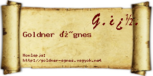 Goldner Ágnes névjegykártya